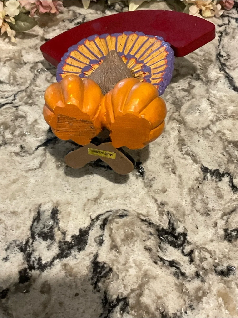 BP-Happy Thanksgiving Turkey Table Accent - Yellow & Teal